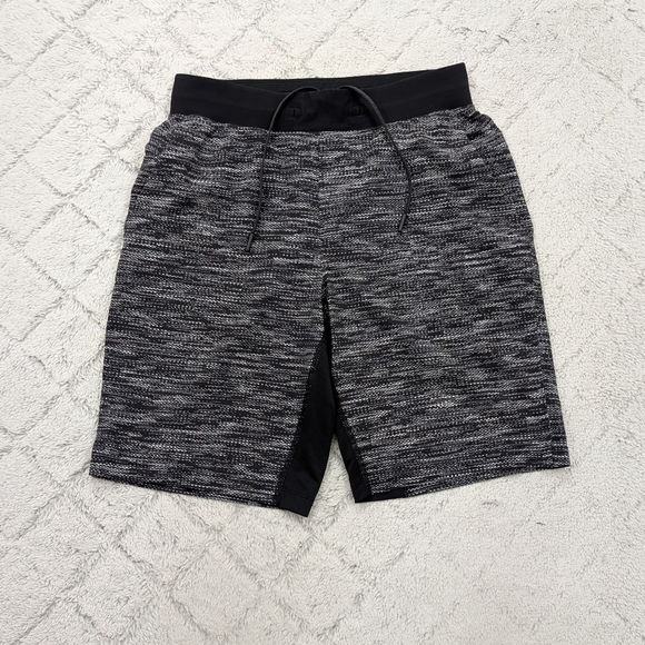 Lululemon Shorts Mens S Black White Texture THE Linerless 9” Train Run Taper - Picture 1 of 9